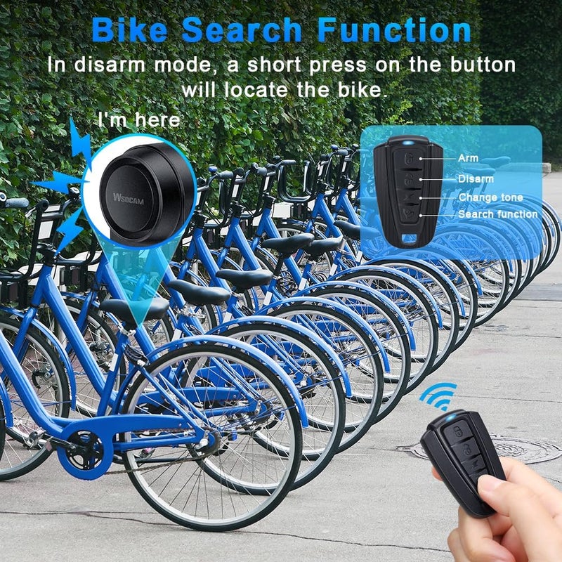 wsdcam USB Rechargeable Bike Alarm with Remote, Wireless Vehicle Security Alarm System Anti Theft Vibration Motion Sensor Alarm for Car Trailer Motorcycle Scooter Ebike - Image 5